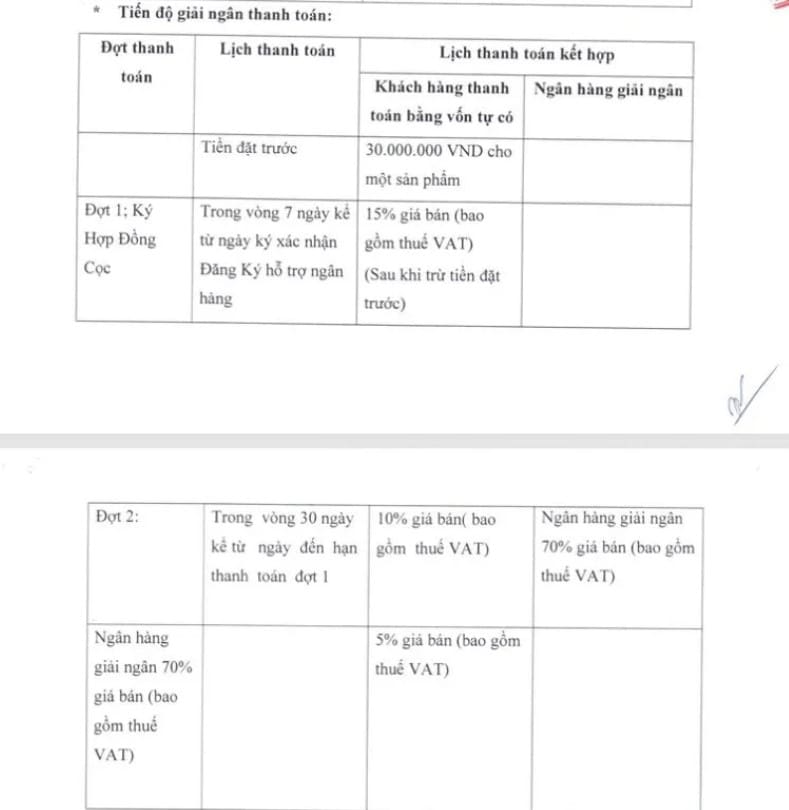 Phương thức thanh toán dự án an huy mỹ việt long an